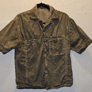 Zara Olive Green Casual Shirt